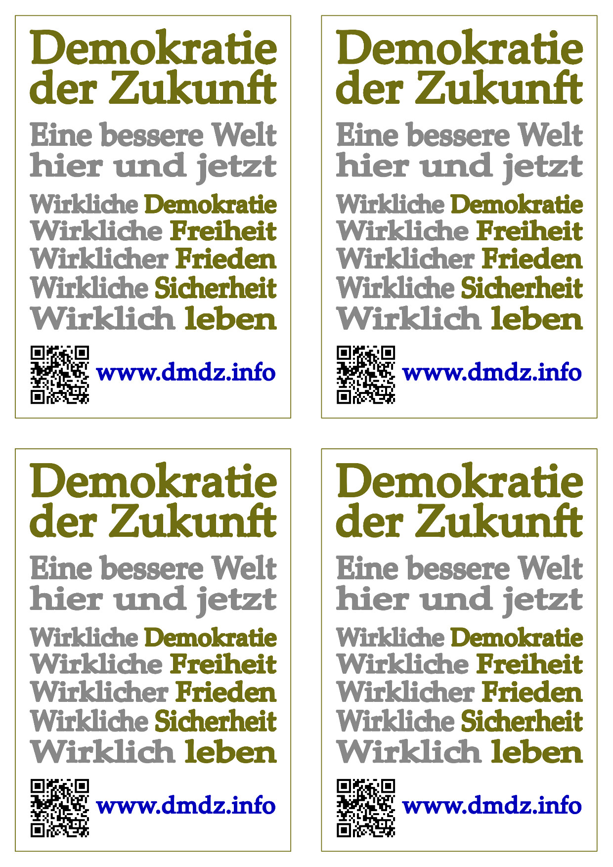 4 QR-Code-Flyer für die Demokratie der Zukunft